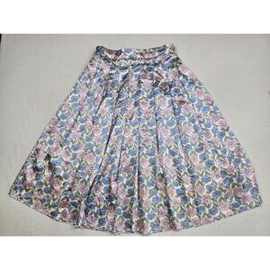 Zara Kids Girls Floral Pleated Satin Maxi Skirt 11-12Y Elastic Pull On
